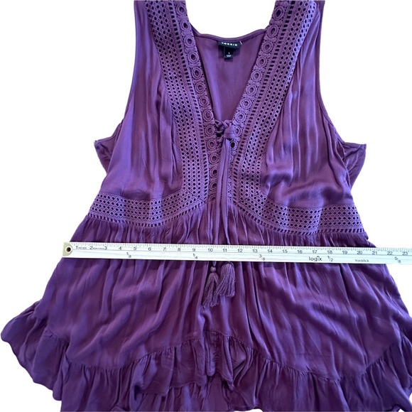 Torrid Boho Sleeveless Stretch Challis Lace Up Tank - Picture 13 of 15